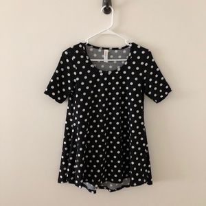 LuLaRoe Perfect T - White Polka Dot - XXS